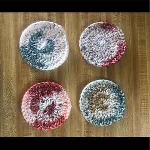 🖤 Handmade Crochet Coaster Set of Four.